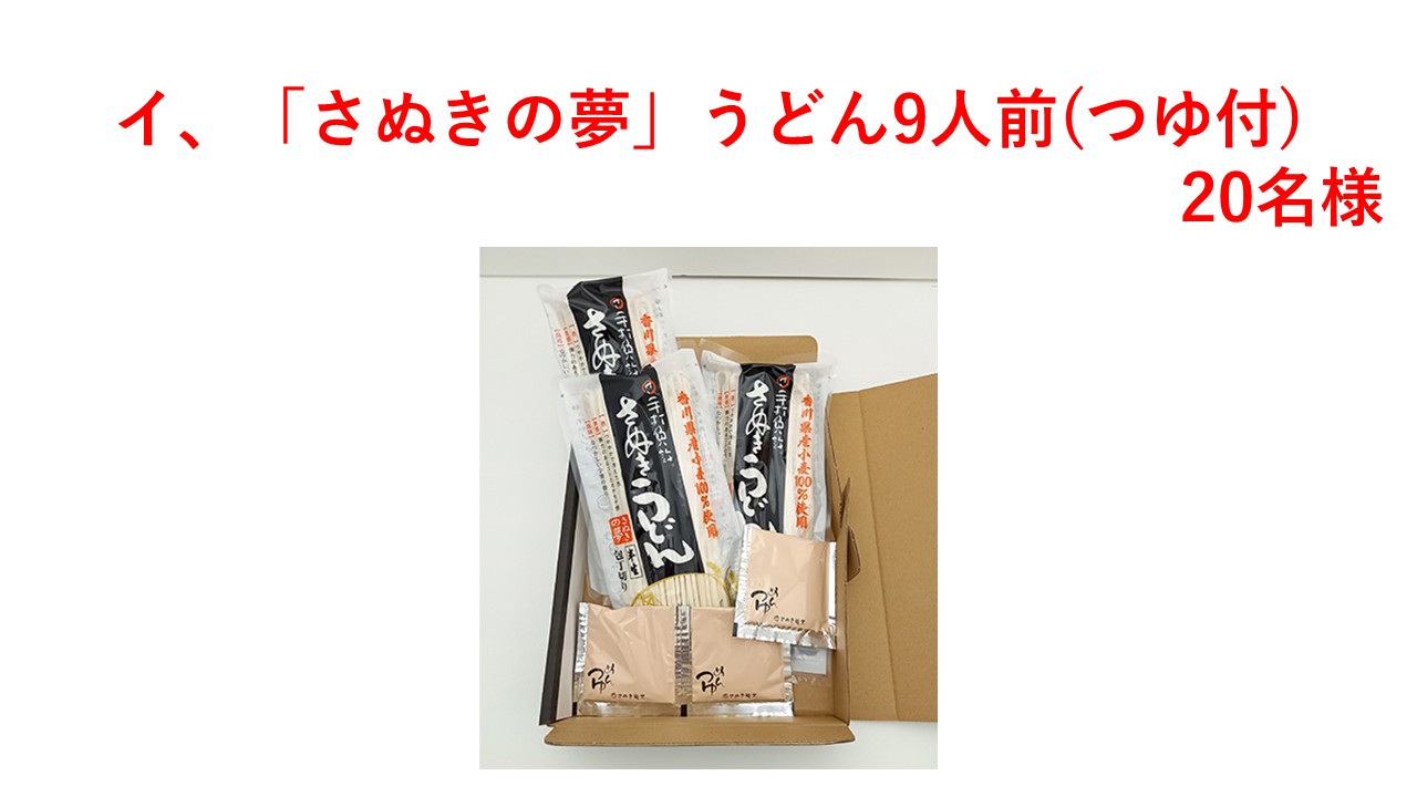 イ、「さぬきの夢」うどん 9人前(つゆ付)